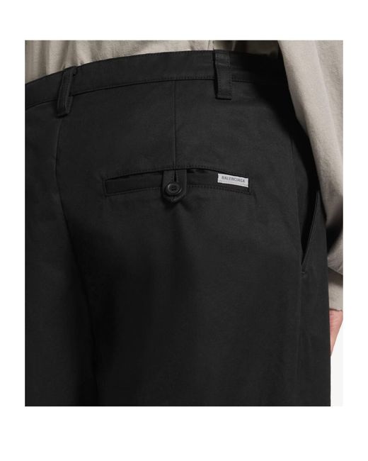 Balenciaga Black Large-Fit Chino Pants for men