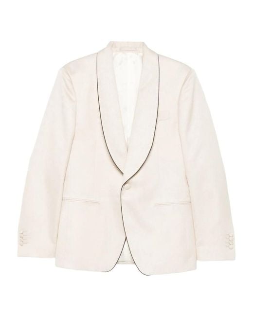 Lardini White Single-Breasted Blazer for men