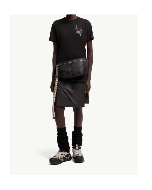 Moncler Black Rick Owens Girder Cotton T-Shirt for men
