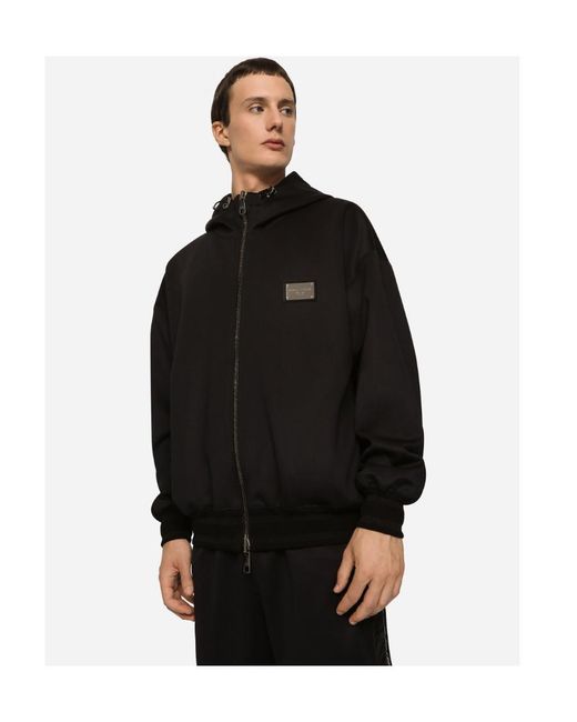 Dolce & Gabbana Black Branded Tag Reversible Jacket for men