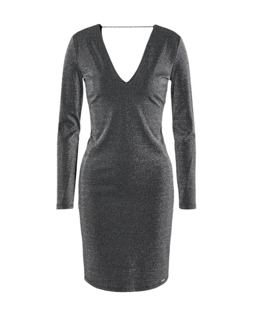 ARMANI EXCHANGE Gray Open-Back V-Neck Dress