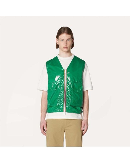 K-Way Green Barnel Zipped Vest for men
