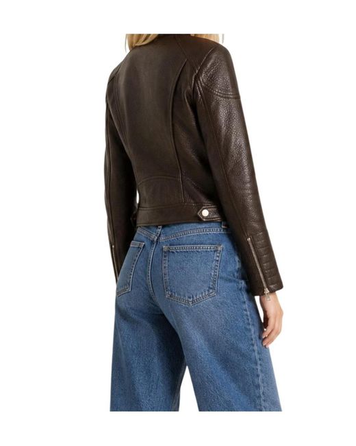Guess Brown Zip-Up Panelled Jacket
