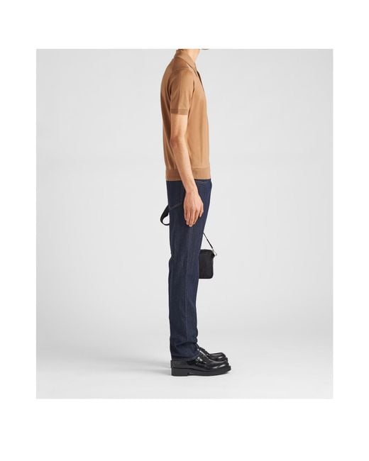 Prada Blue Stretch-Denim Jeans for men