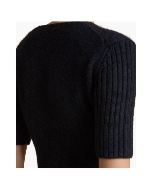Khaite Blue Mia Short-Sleeved Jumper