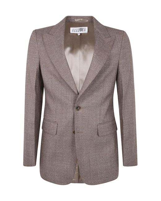 MM6 by Maison Margiela Brown Single-Breasted Tailored Blazer