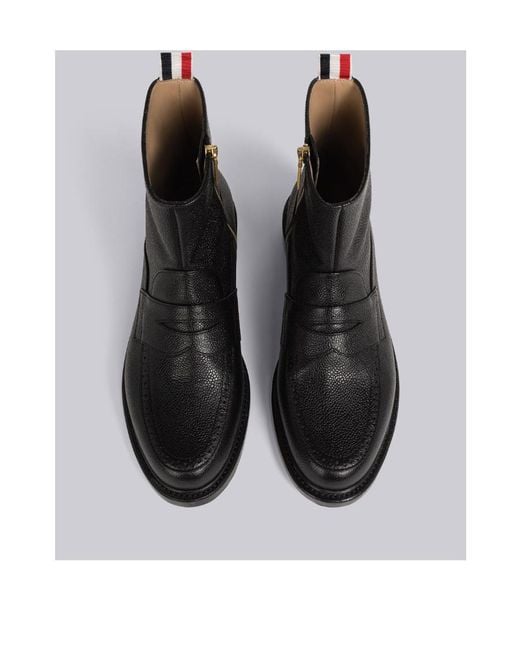 Thom Browne Black Ankle Leather Boots