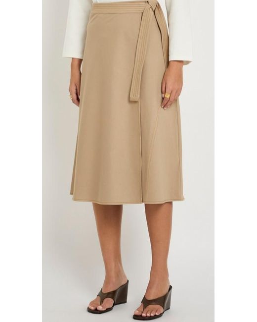 Max Mara Natural Side-Strap Midi Skirt