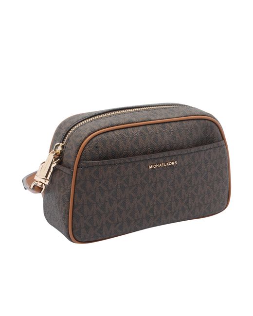 Michael Kors Brown Jet Set Monogram Cross Body Bag