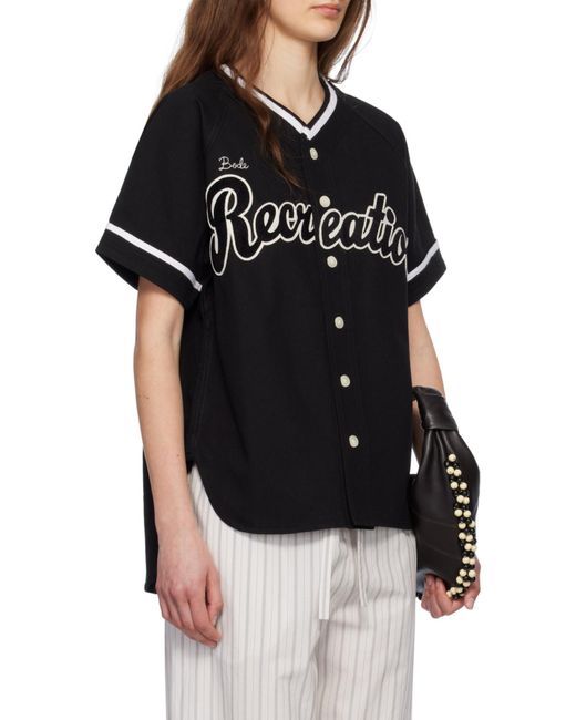 Bode Black Recreation Baseball Shirt for men