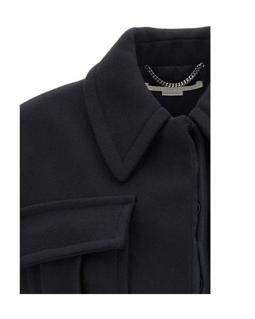 Stella McCartney Blue Long-Sleeved Cropped Jacket