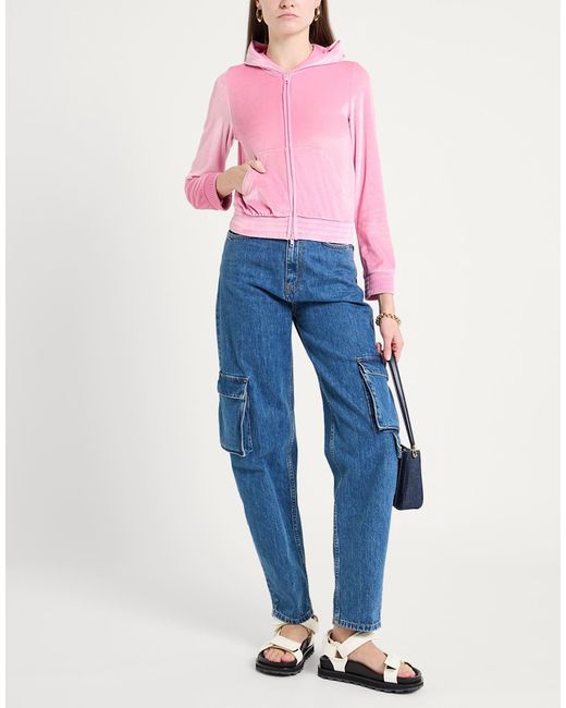Balenciaga Pink Solid Color Hooded Sweatshirt Jacket