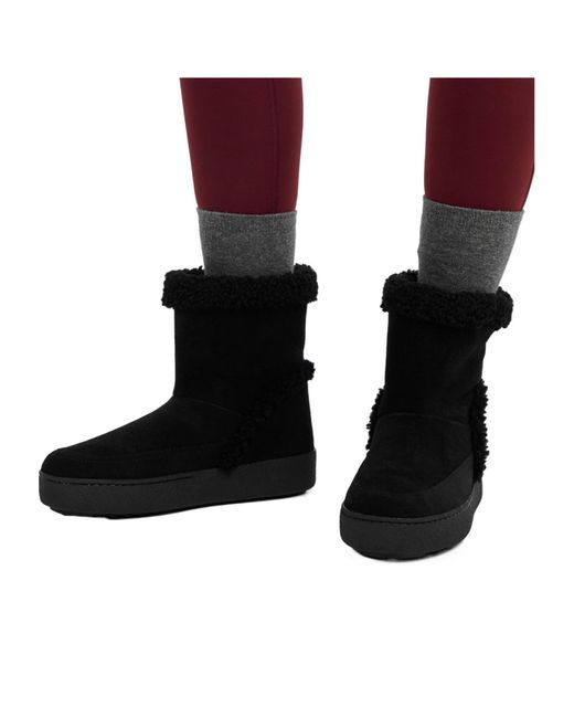 Moon Boot Black Solid Color Ankle Boots