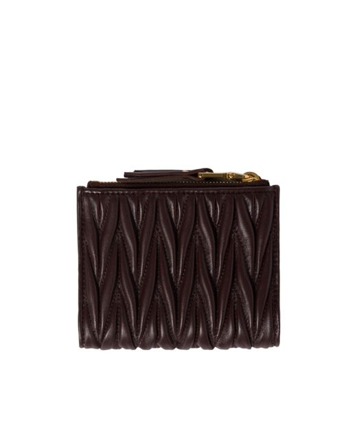 Miu Miu Black Matelassé Nappa Leather Small Wallet