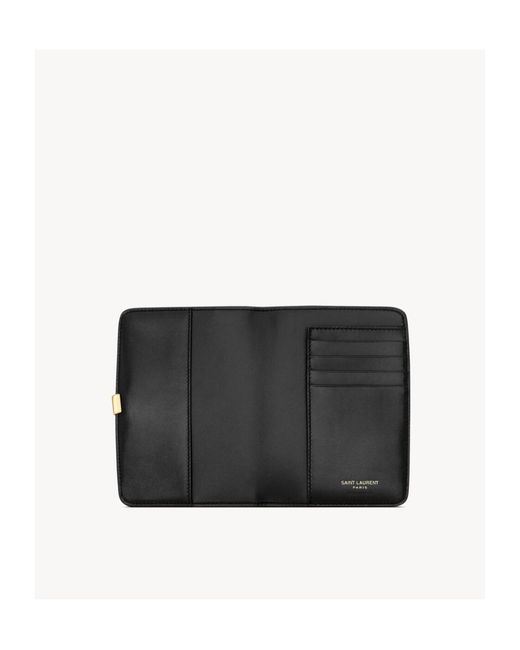 Saint Laurent Black Voltaire Passport Case