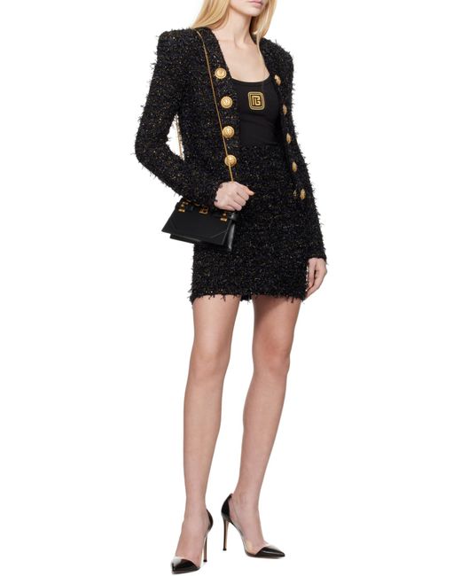 Balmain Black Small B-Buzz Top Handle Bag