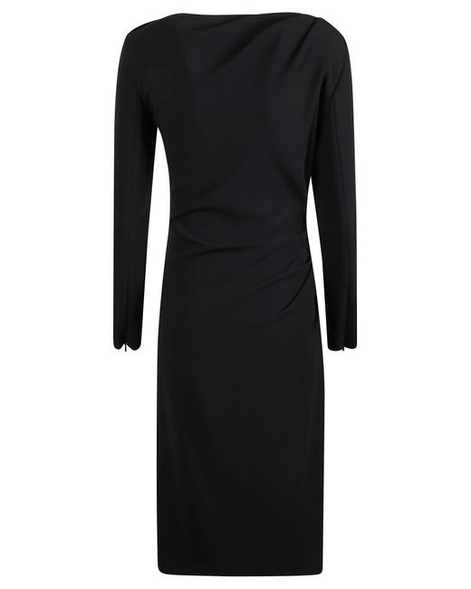 Max Mara Black Raoul Abito Draped Midi Dress