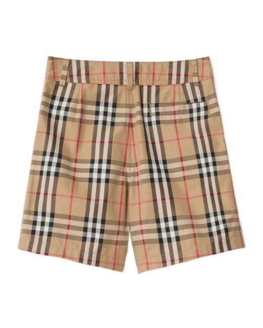 Burberry Natural Check Cotton Oxford Shorts