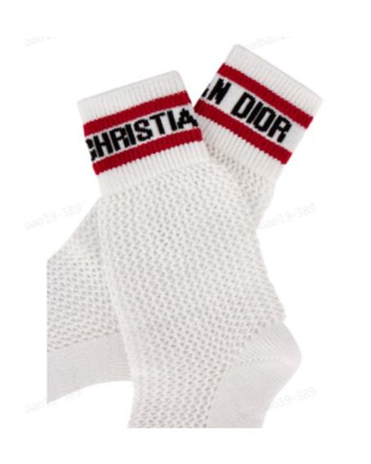 Dior White Logo Socks