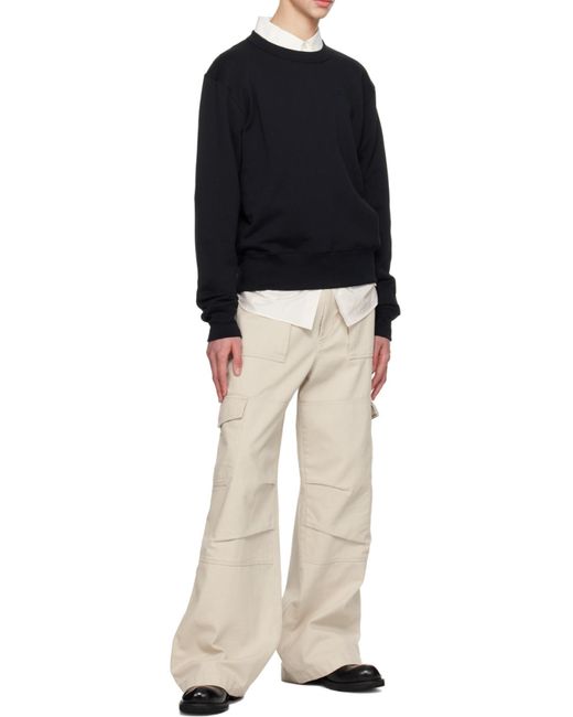 Acne Black Face Logo Patch Jersey Sweatshirt for men