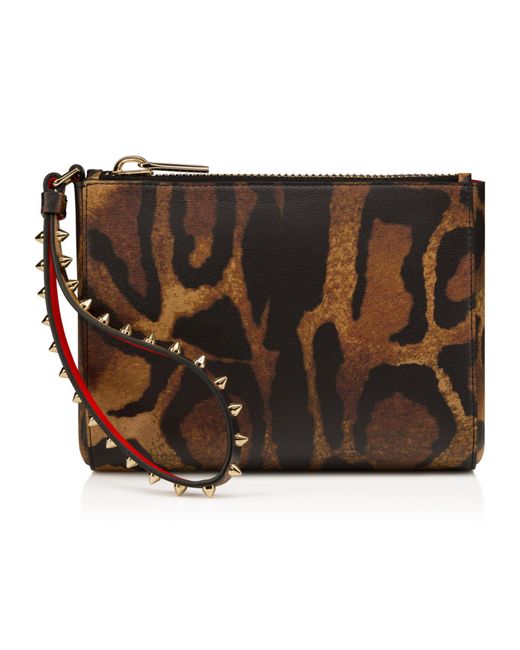 Christian Louboutin Brown Zipper Clutch