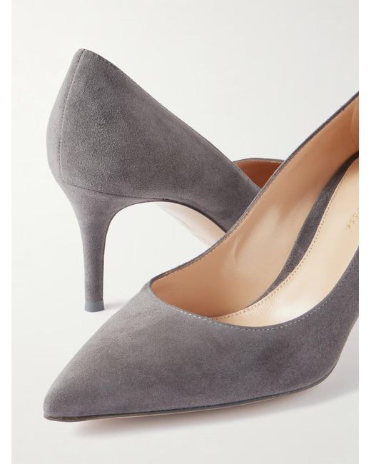 Gianvito Rossi White Gianvito 70 Suede High Heels