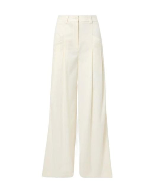 Altuzarra White Pleated Wool Wide-Leg Trousers