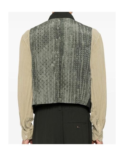 Ziggy Chen Black Patterned-Back Waistcoat for men