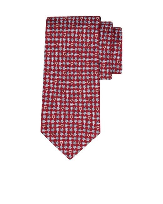 Ferragamo Red Ferragamo Turtles Printed Tie for men