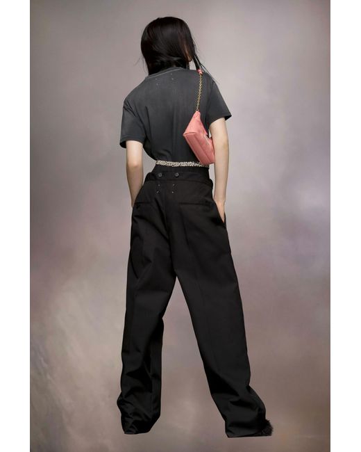 Maison Margiela Black High-Rise Waist Tie Pants