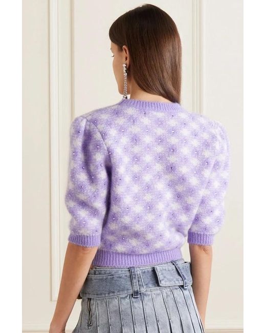 Alessandra Rich Purple Round Neck Sweater
