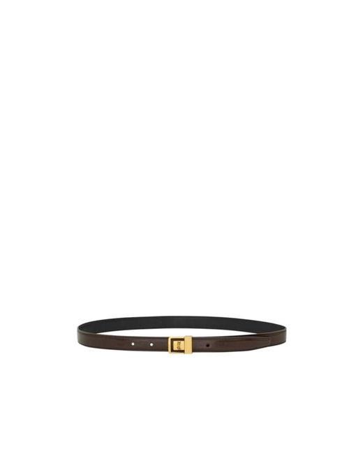 Saint Laurent White La 66 Thin Belt