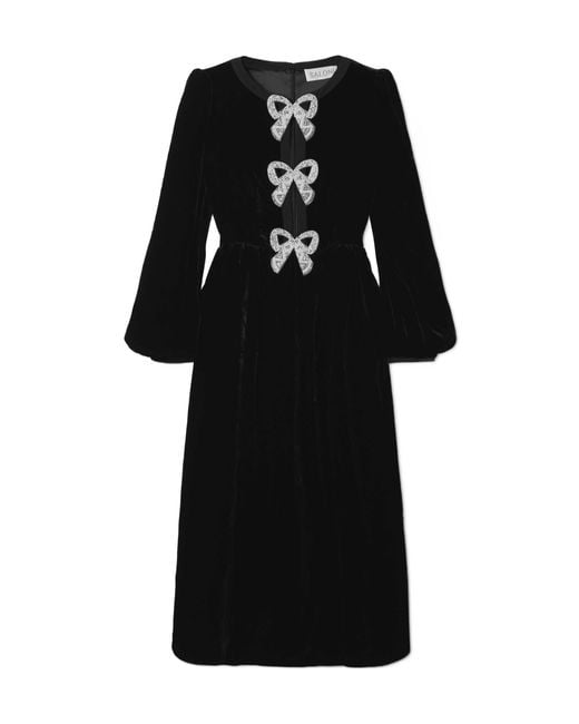 Saloni Black Velvet Dress