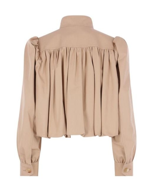 Chloé Natural Boule Gathered Jacket