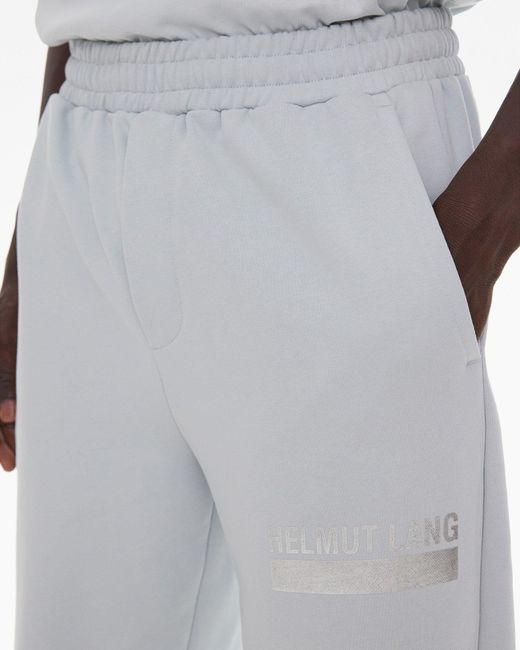 Helmut Lang Gray Logo-Print Cotton Track Pants for men