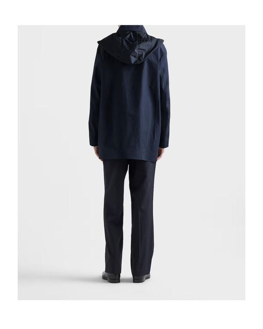 Prada Blue Long-Sleeved Coat for men