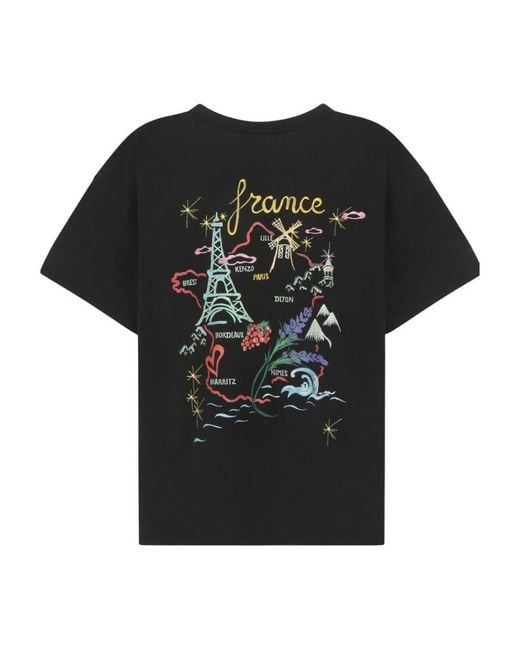 KENZO Black 'France Japan' Relaxed Reversible T-Shirt