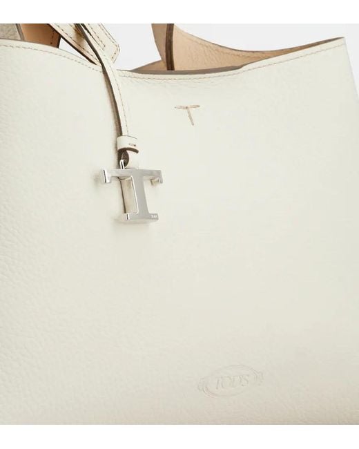 Tod's Natural Logo Printed Small Tote Bag