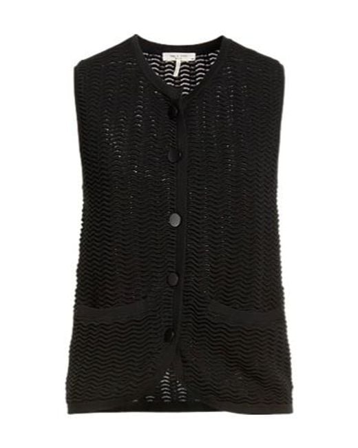 Rag & Bone Black Solid-Color Knitted Waistcoat