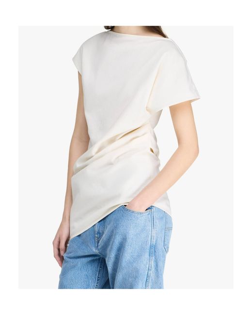J.W. Anderson White Jw Anderson Lace Panelled Asymmetric Blouse