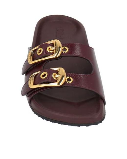 Chloé Brown Minimal Round-Toe Sandals