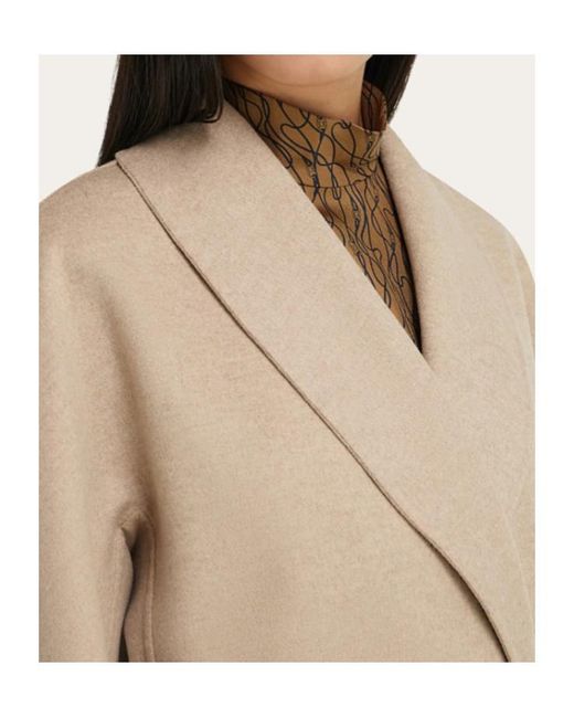 Ferragamo Natural Double Breasted Coat