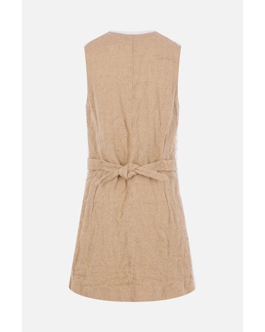 Comme des Garçons White V-Neck Sleeveless Dress