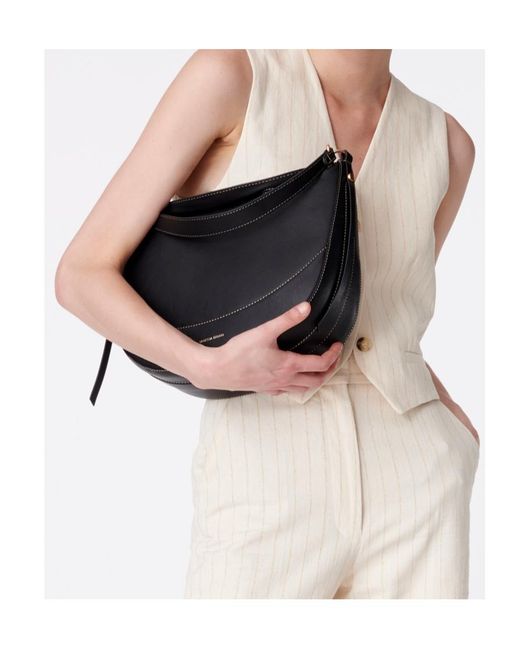 Vanessa Bruno Black Large Top Handle Curved Shoulder Bag