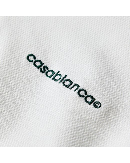 Casablanca White Logo Short-Sleeve Polo Shirt for men