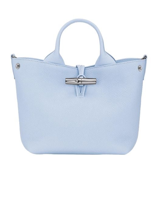 Longchamp Blue Small Le Roseau Toggle-Fastening Tote Bag