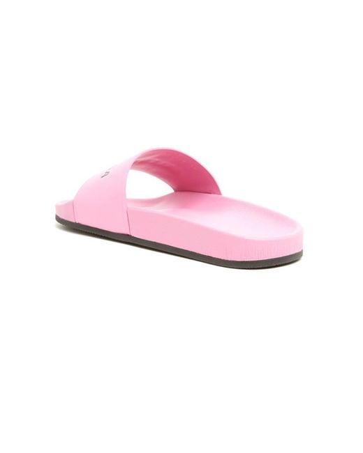 Balenciaga Pink Logo Printed Slippers