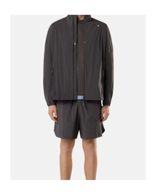Stone Island Gray Stellina Oversized-Fit Zipper-Up Overshirt for men