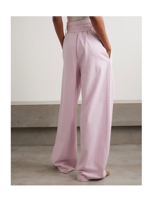 Agolde Pink High-Waisted, Wide-Leg Organic Cotton Jeans