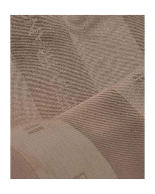 Elisabetta Franchi Brown Jacquard Striped Square Scarf